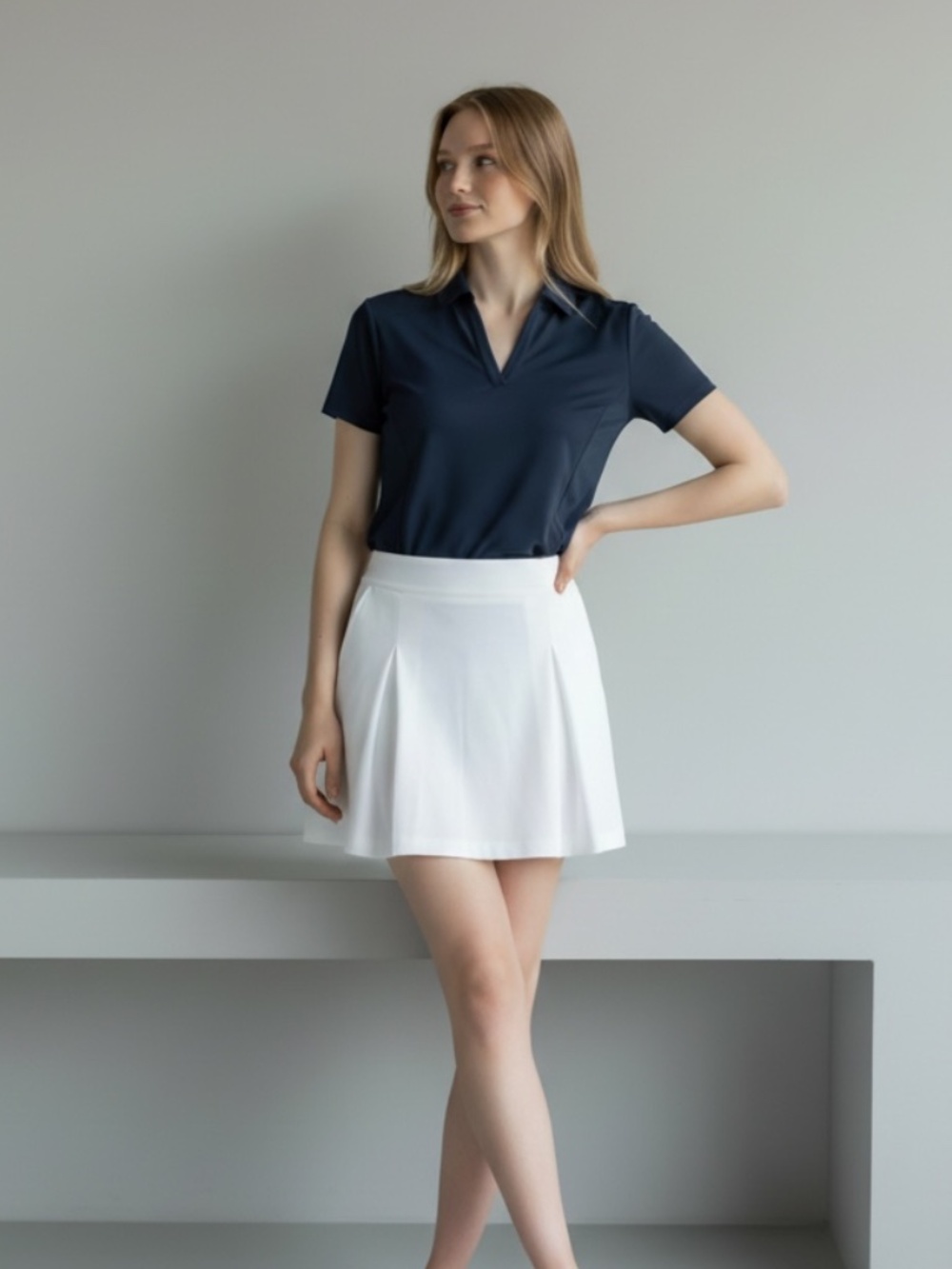 Lady Hagen Sporty Navy Golf Polo Shirt Size M